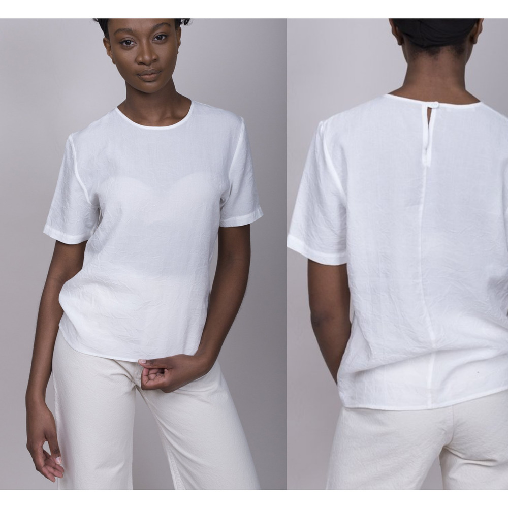 Jesse Kamm Women's steinem T-Shirt in Bone White Size Small